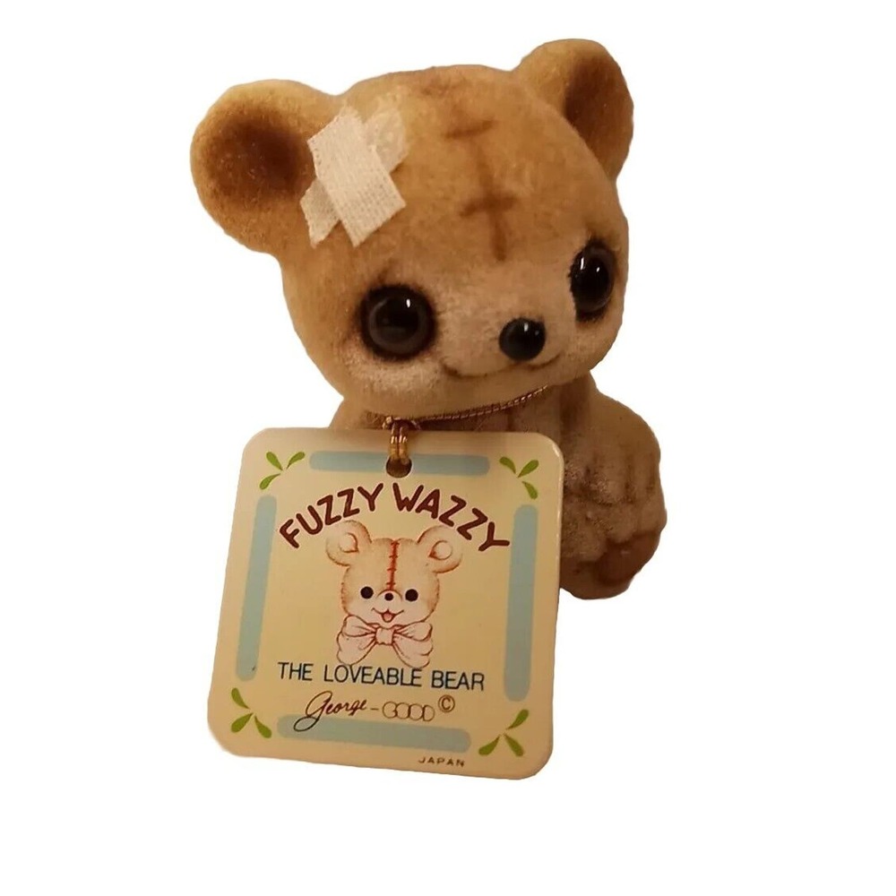 Josef Originals Fuzzy Wuzzy 2” Bear Bandaid Get‎ Well Soon Vtg Figurine Japan